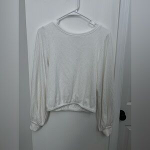 Altar’d State Women’s White Long Sleeve Gathered Bottom Top White Size XS